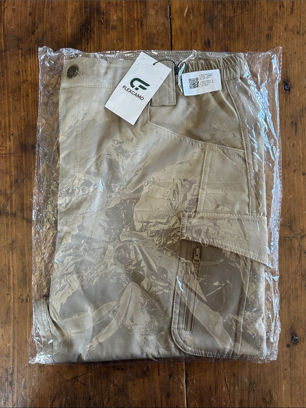 Flexcamo XL 30 Khaki Cargo Pants with Zip Pocket
